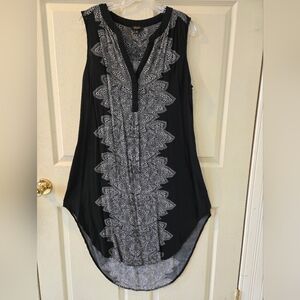 Cupio Black and White Asymmetrical Dress Sz XL 100% Viscose
